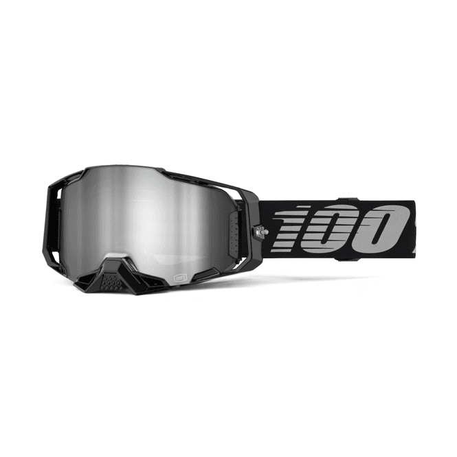 Hovedbilde 100% ARMEGA Goggle Black – Silver Mirror ...